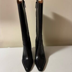Franco Sarto Sleek Black Heeled Boots